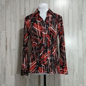 rrrruss Black and Red Long Sleeve Blouse